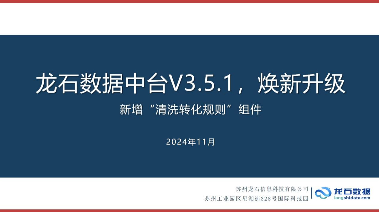 龙石数据中台V3.5.1焕新升级|新增“清洗转化规则”组件